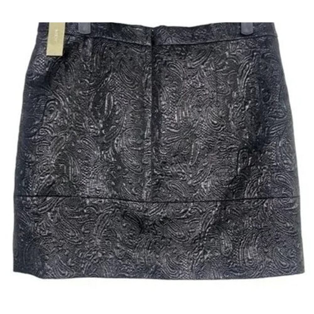 NWT J Crew Matelassé Origami Textured Metallic Lined Mini Skirt Zip Up 4 Grey - Picture 12 of 15